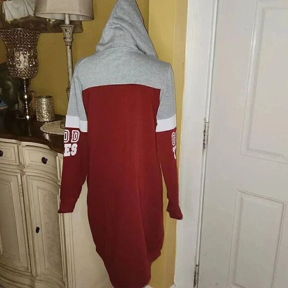 Rouge collection burgandy and gray hoodie sweatshirt dress juniors 1x GO… - Picture 5 of 6